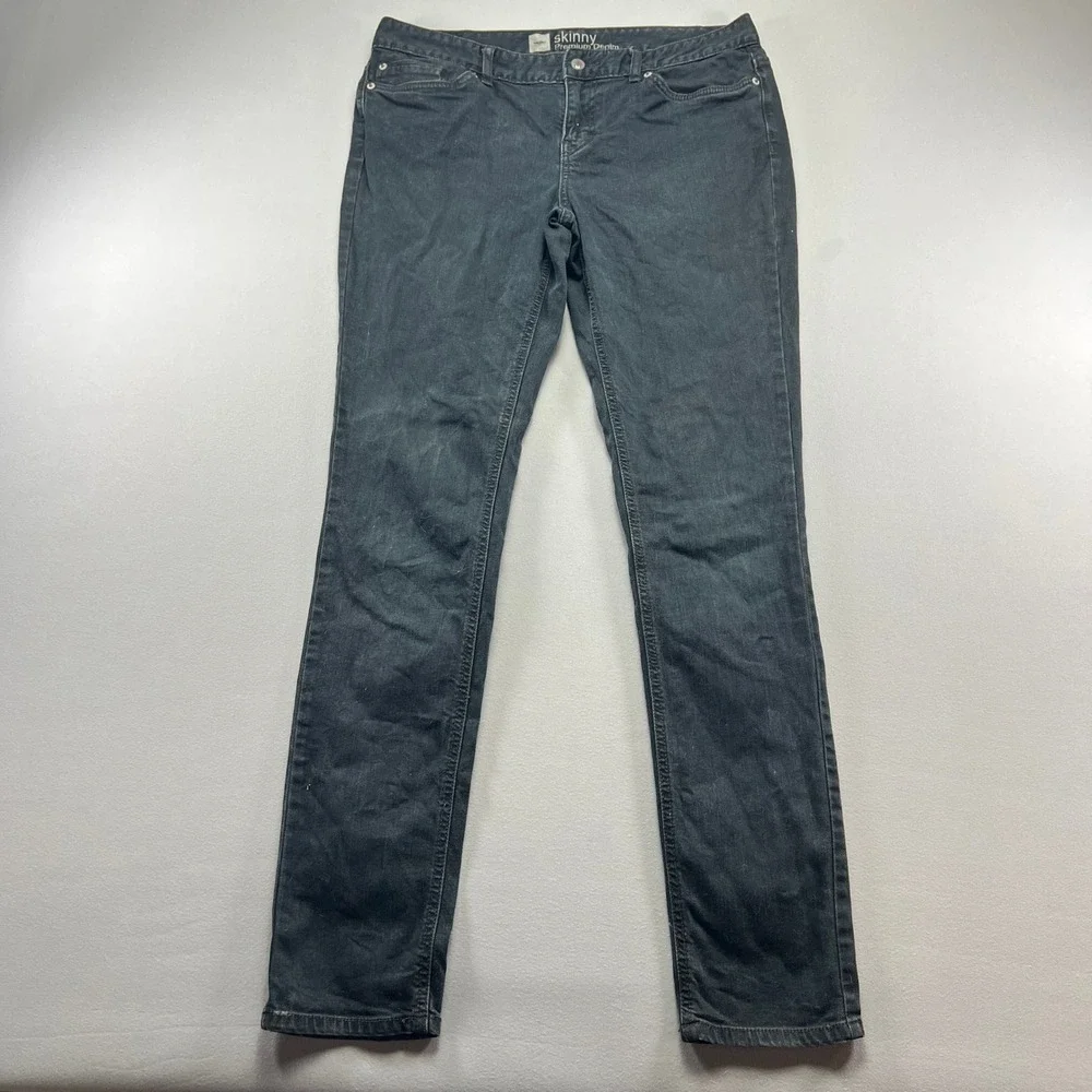 Mossimo Jeans Womens 12L Charcoal Gray Premium Denim Cotton Stretch Skinny Leg